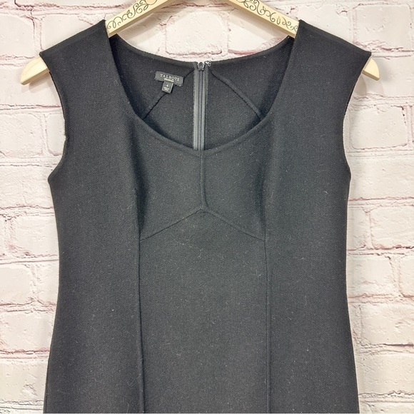 Talbots black wool dress size 4 sleeveless midi warm cozy soft stretchy stretch - Picture 2 of 11